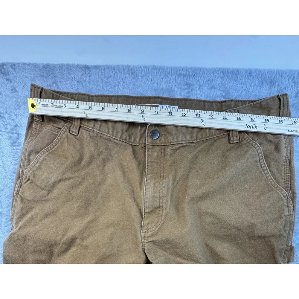 Carhartt 103279 211 Rugged Flex Relaxed Fit Duck Work Pants 42x32 Brown Distress